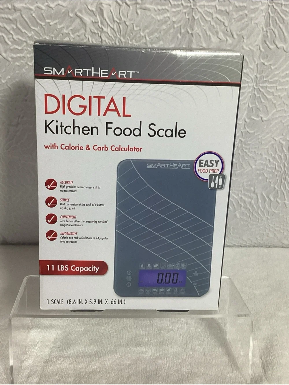 Smart Heart Digital Kitchen Food Scale w/ Calorie & Carb Count - Display Model